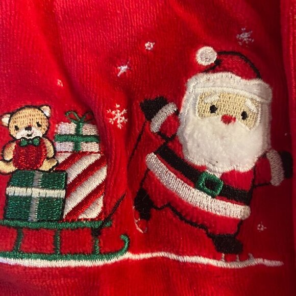 Little me Santa Velour Zip Footie 3 months - Picture 6 of 7